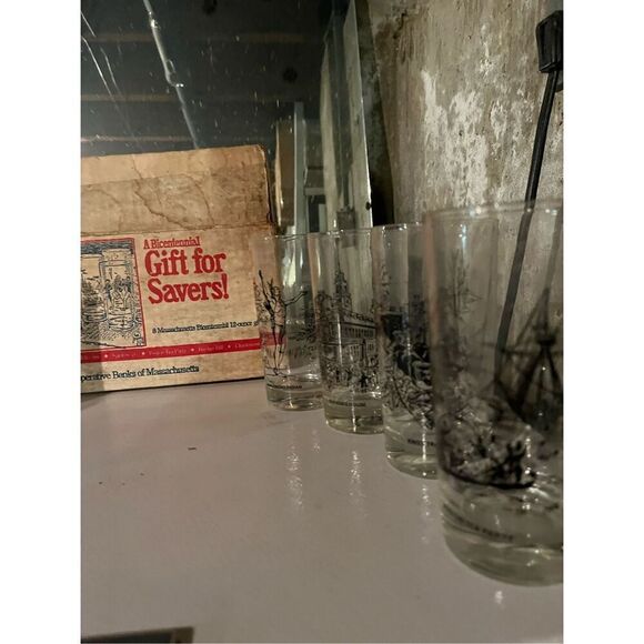 Bank reward from 90’s revolutionary antique glasses set of 8 - Picture 10 of 10